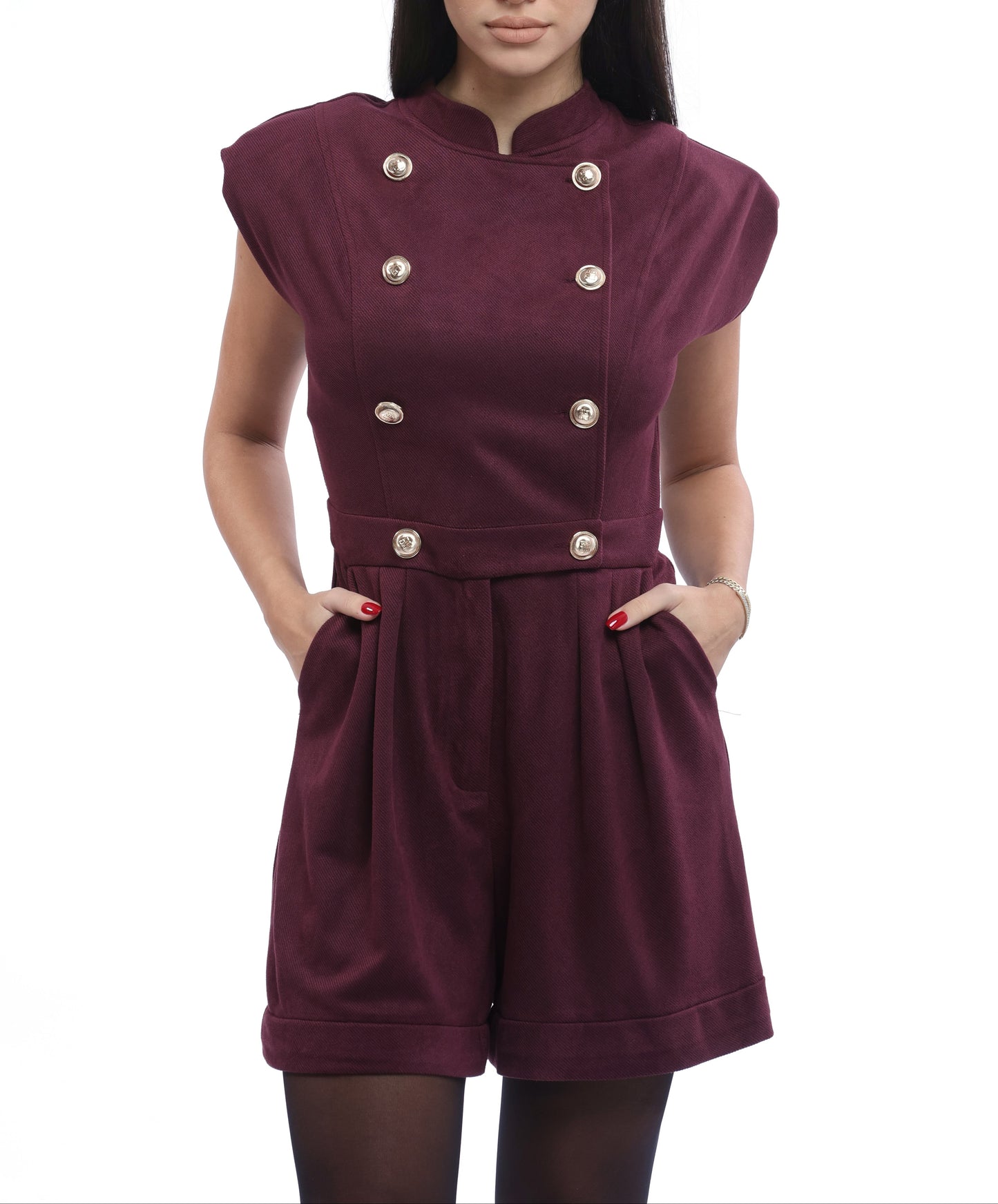 Tailored Burgundy Jumpsuit