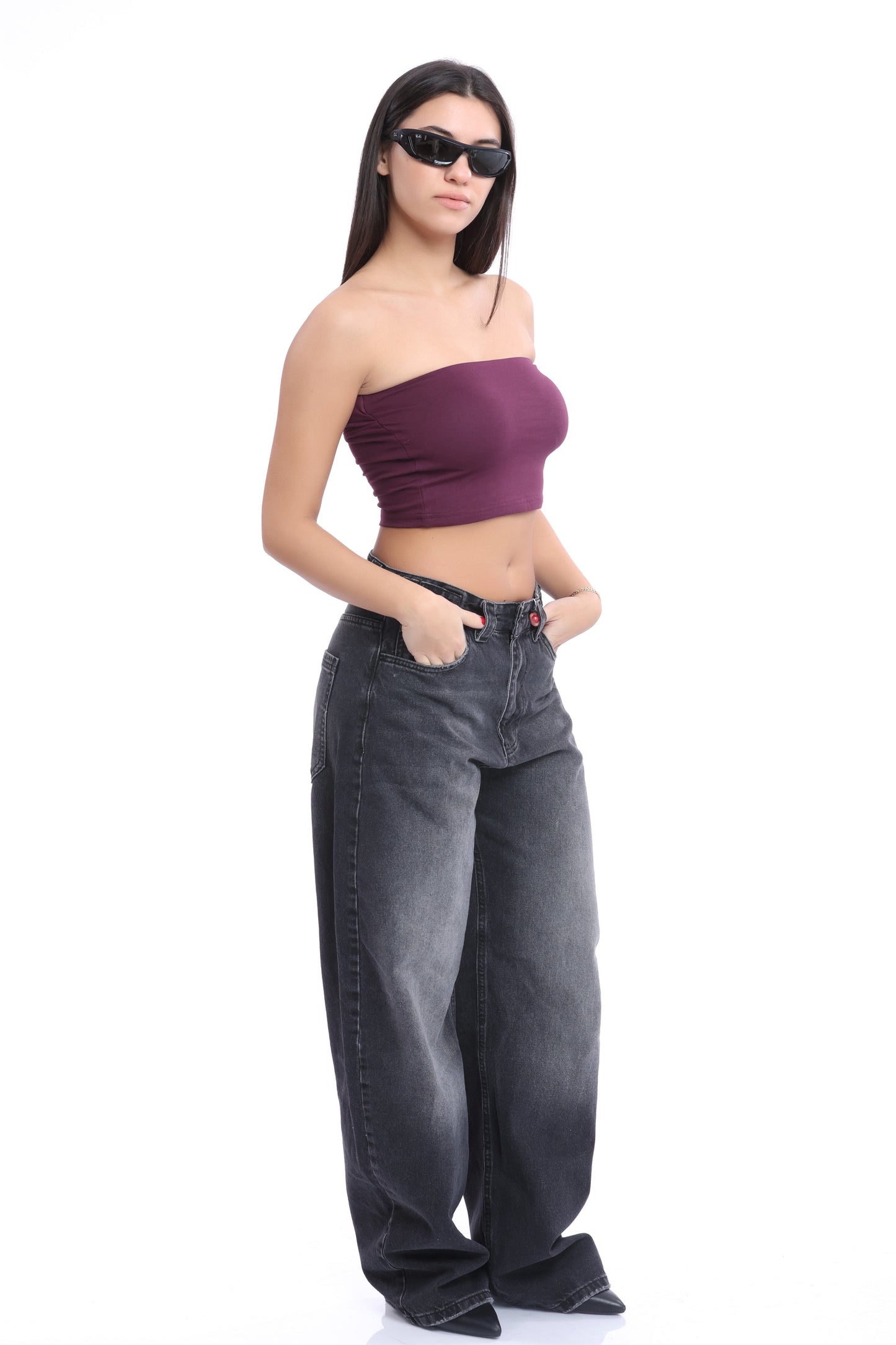 Burgundy Padded Tube Top