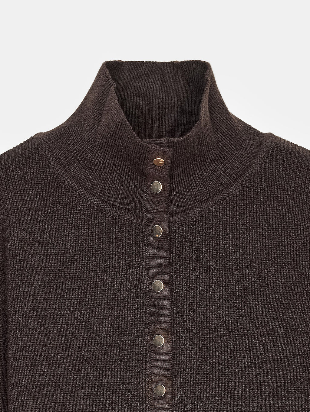 Collared Snap-Button Ribbed Sweater