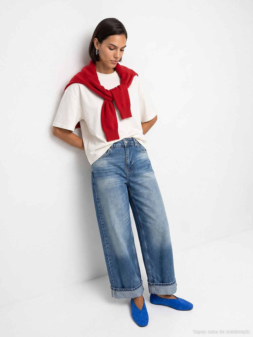 The Classic Cuffed Straight-Wide Denim