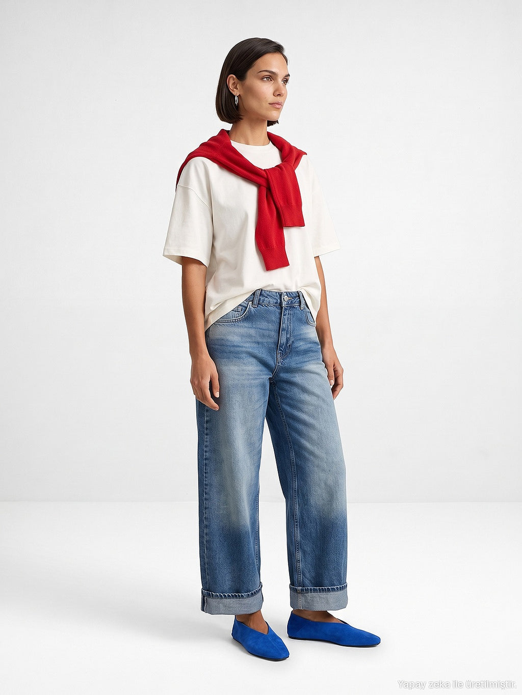 The Classic Cuffed Straight-Wide Denim