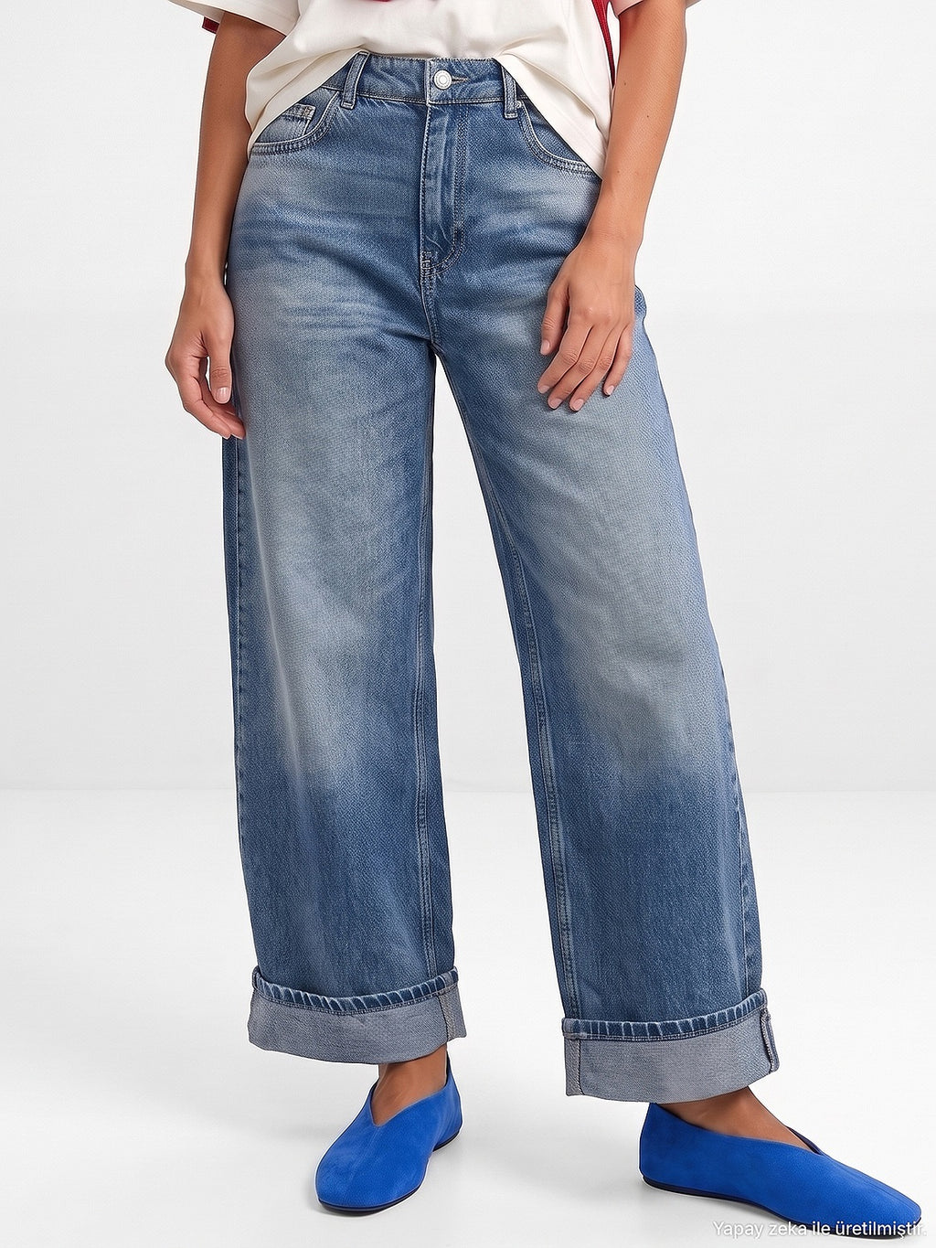 The Classic Cuffed Straight-Wide Denim