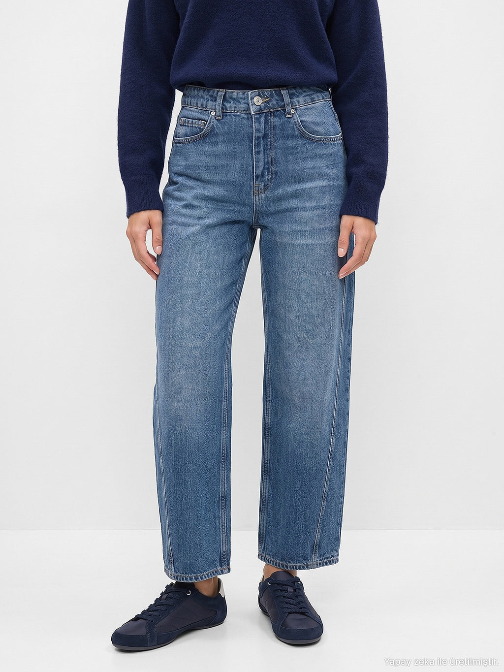 High-Rise Barrel Denim