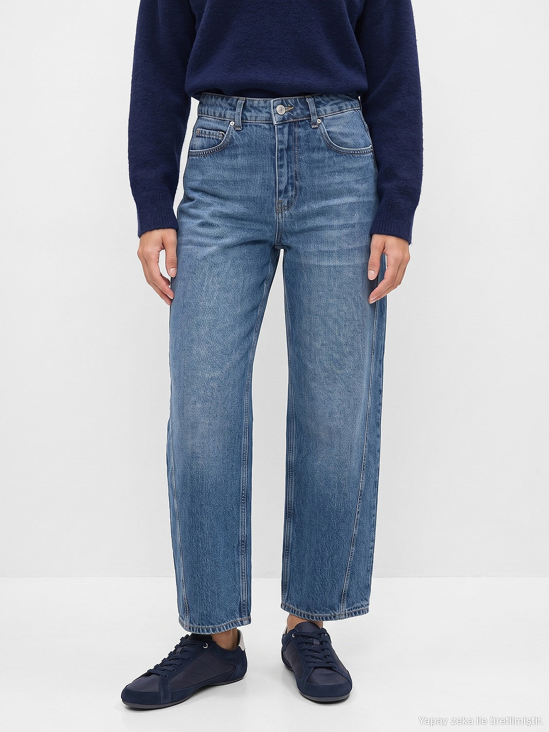 High-Rise Barrel Denim