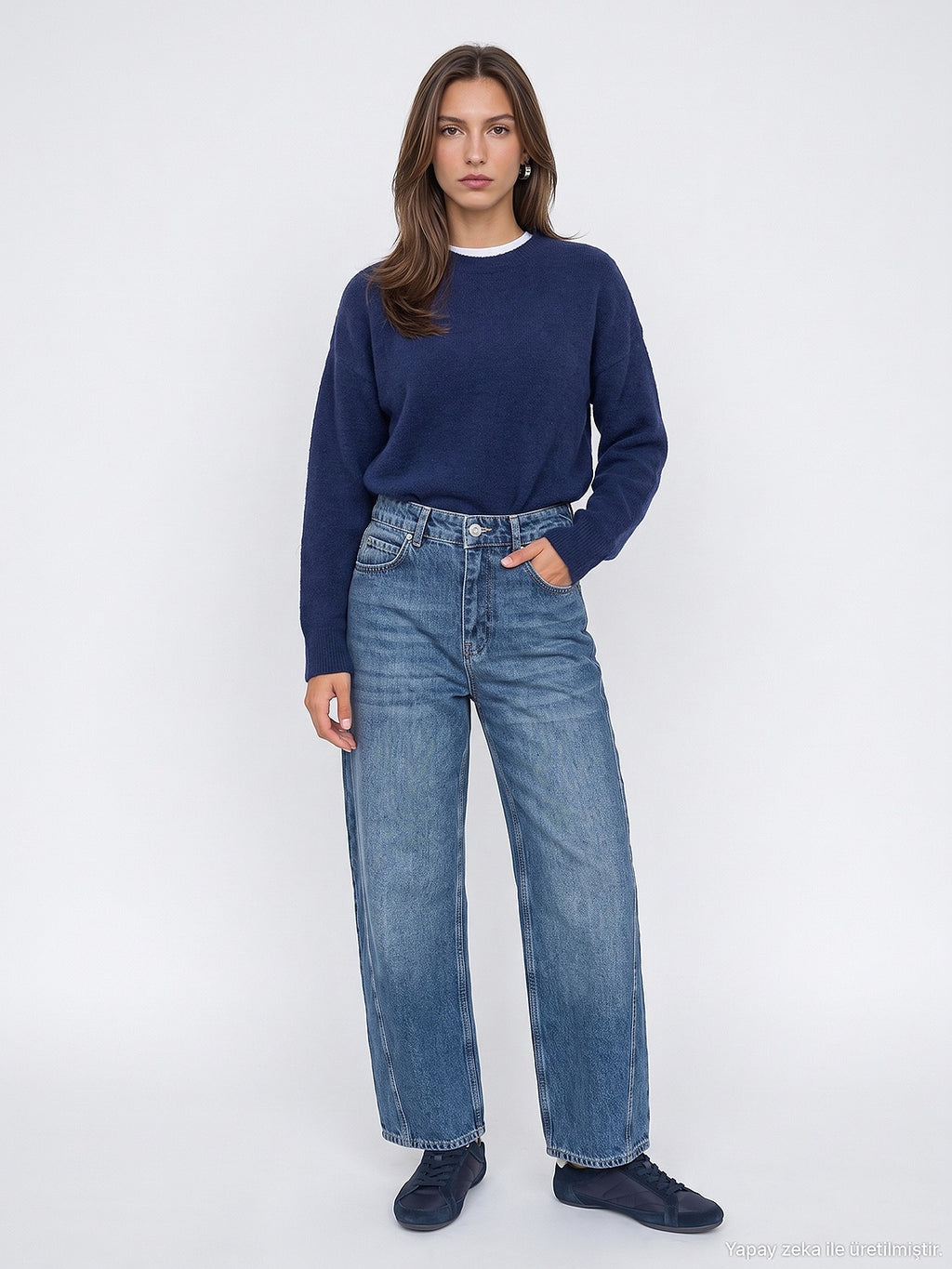 High-Rise Barrel Denim