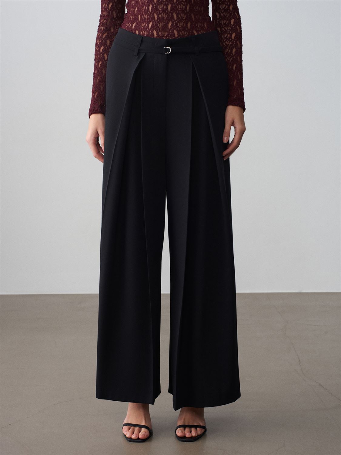 Layered Wide-Leg Pants