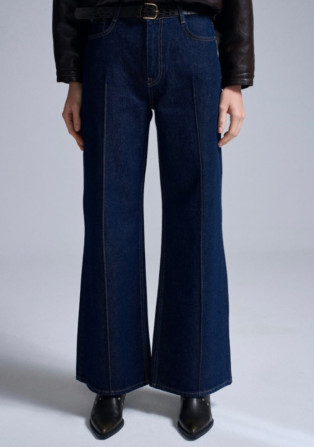 Dark Navy Wide-Leg Jeans