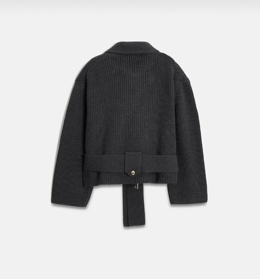 Wool blend knit cardigan