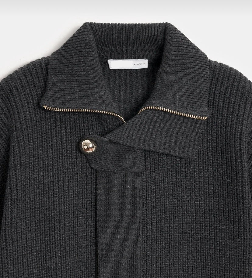 Wool blend knit cardigan