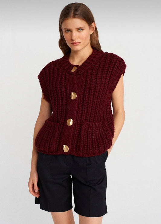 Pocket Button Knitwear Vest
