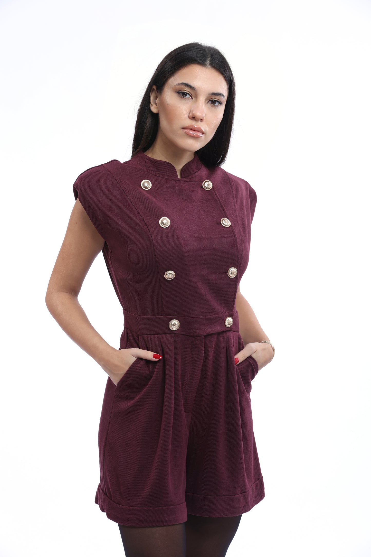 Tailored Burgundy Jumpsuit