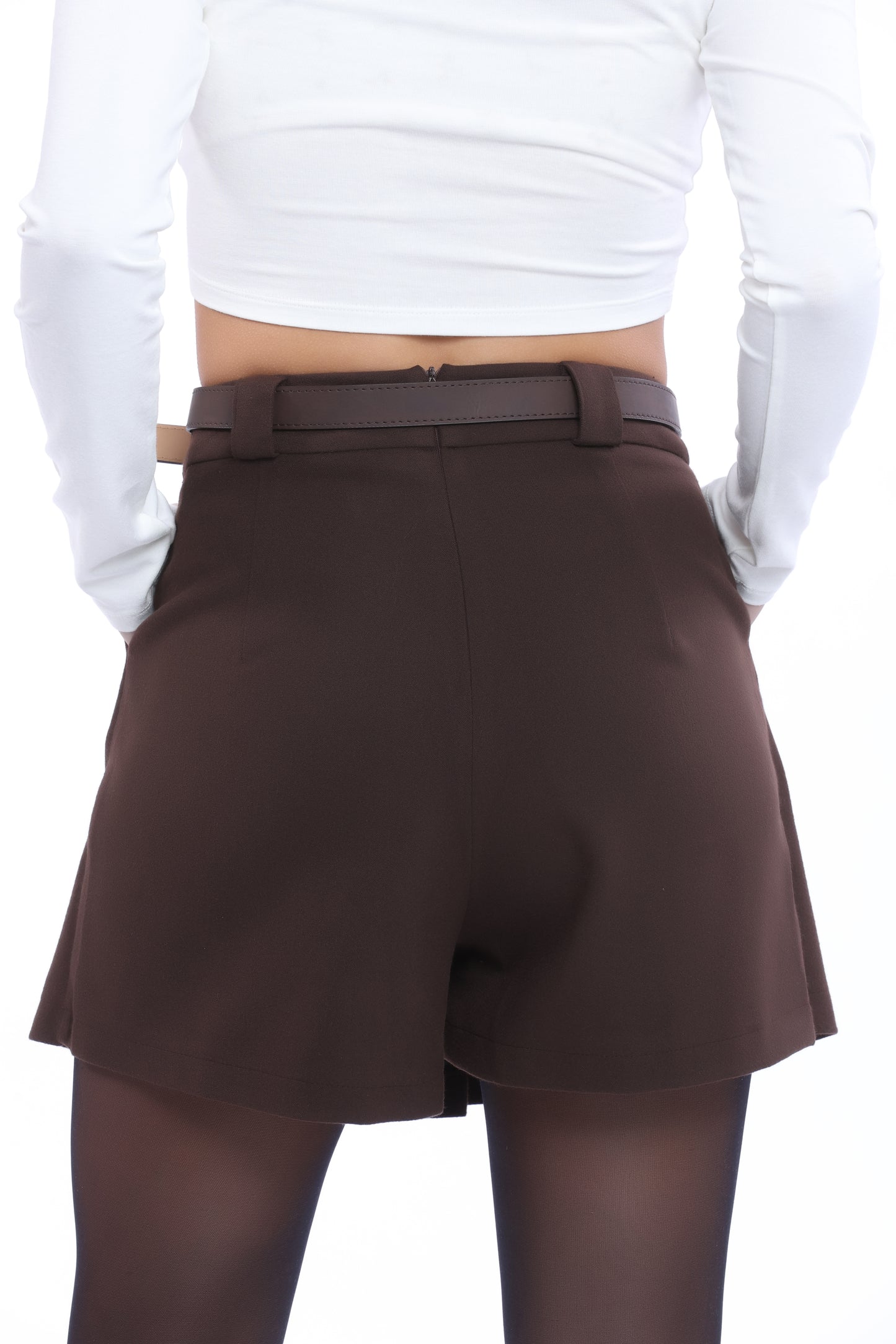 Brown Pleated Skort