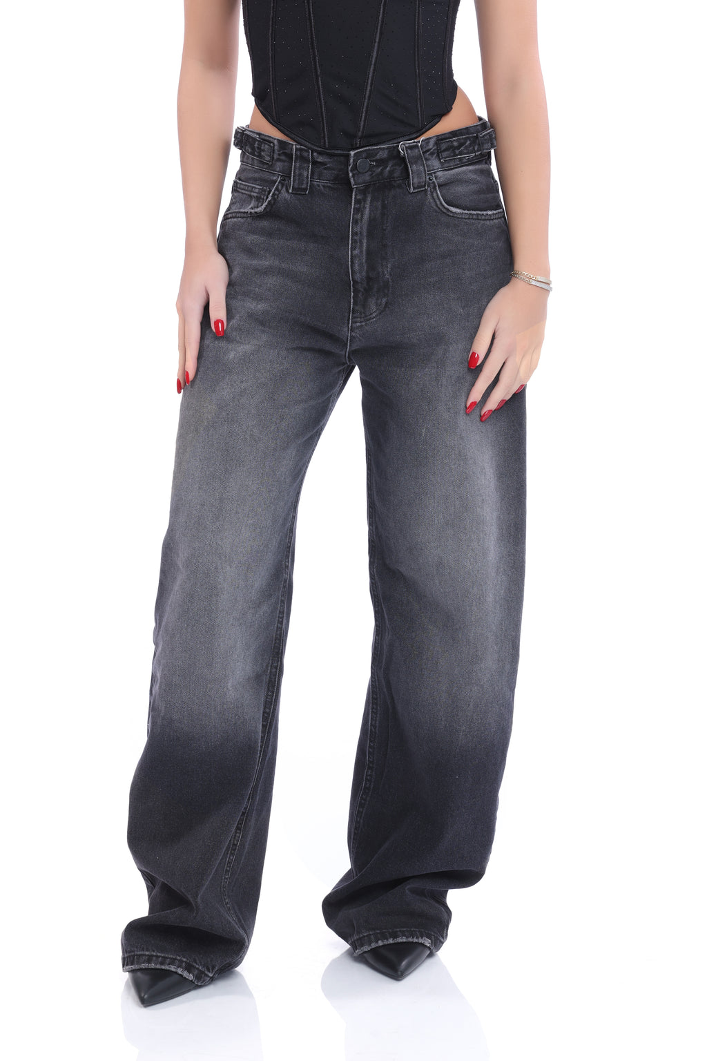 Black Wide-Leg Jeans