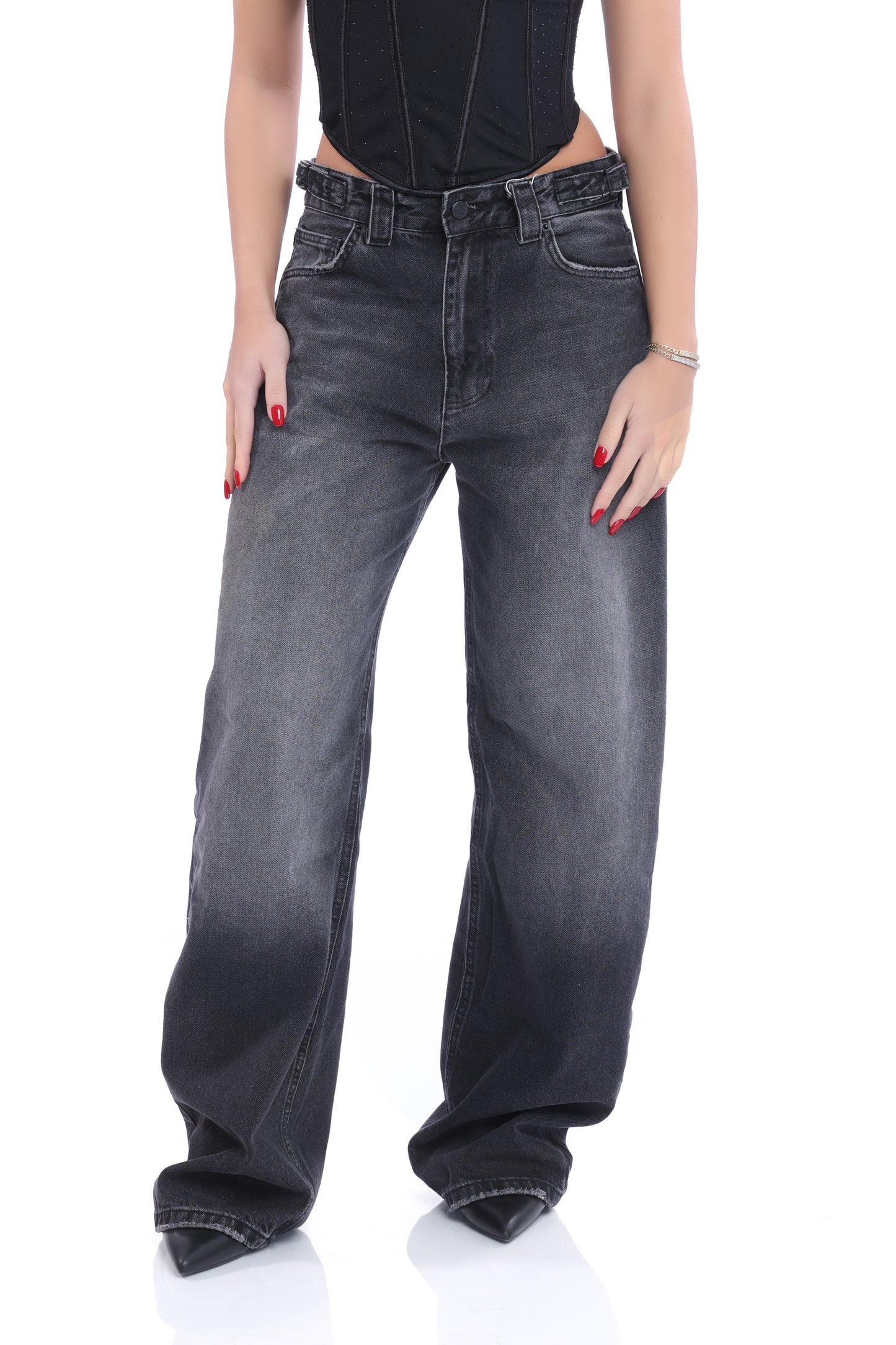 Black Wide-Leg Jeans