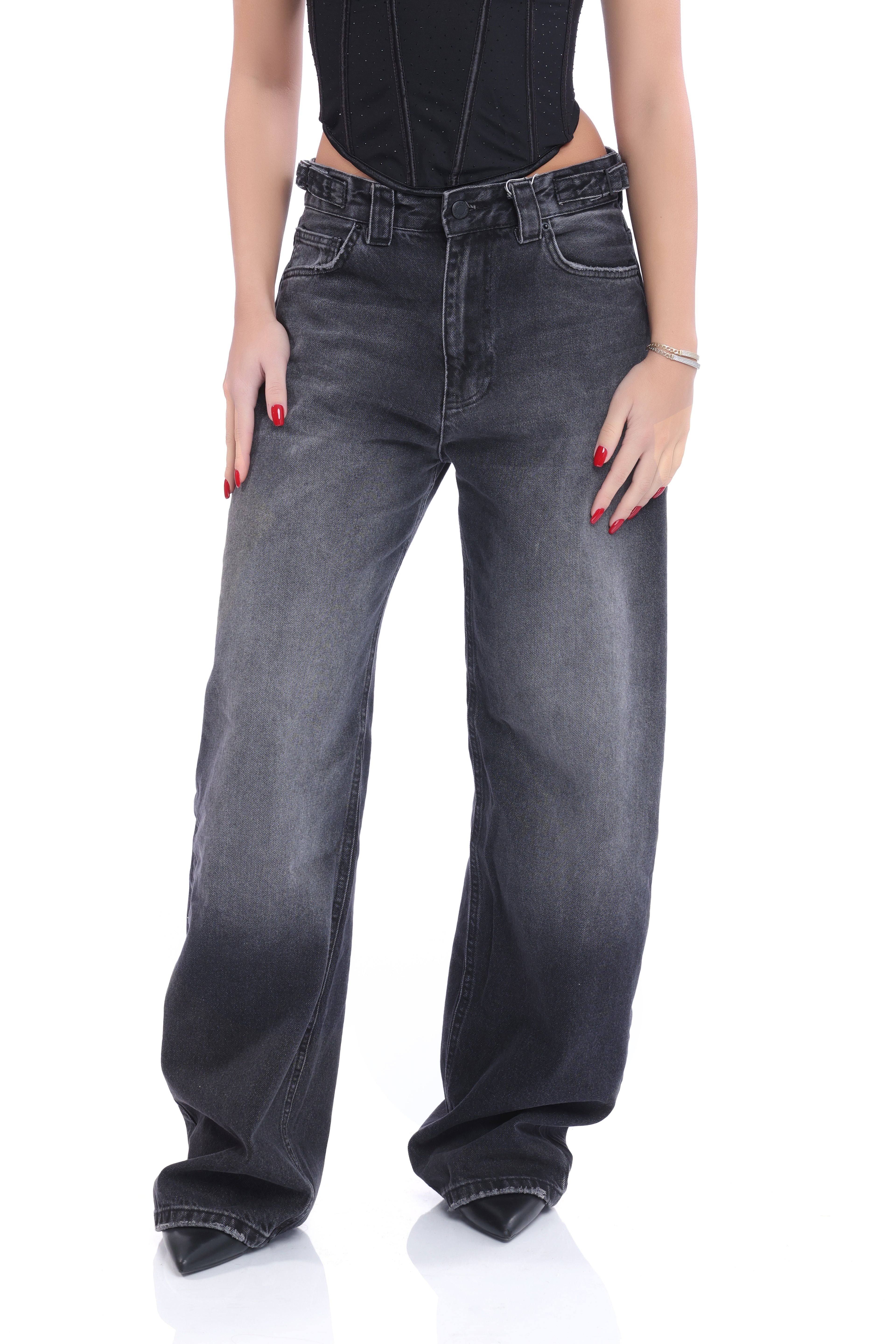 Black Wide-Leg Jeans