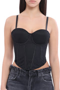 Black Sparkle Corset Top