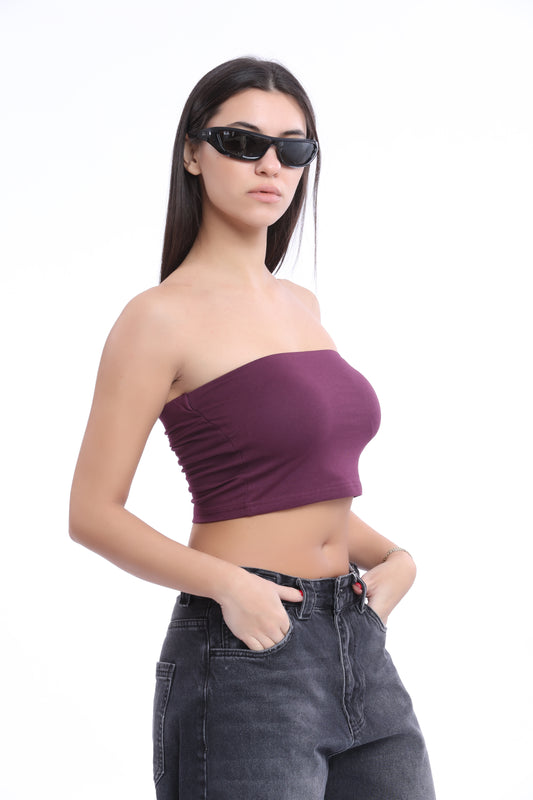 Burgundy Padded Tube Top