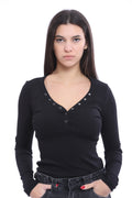 Button Front Ribbed Top