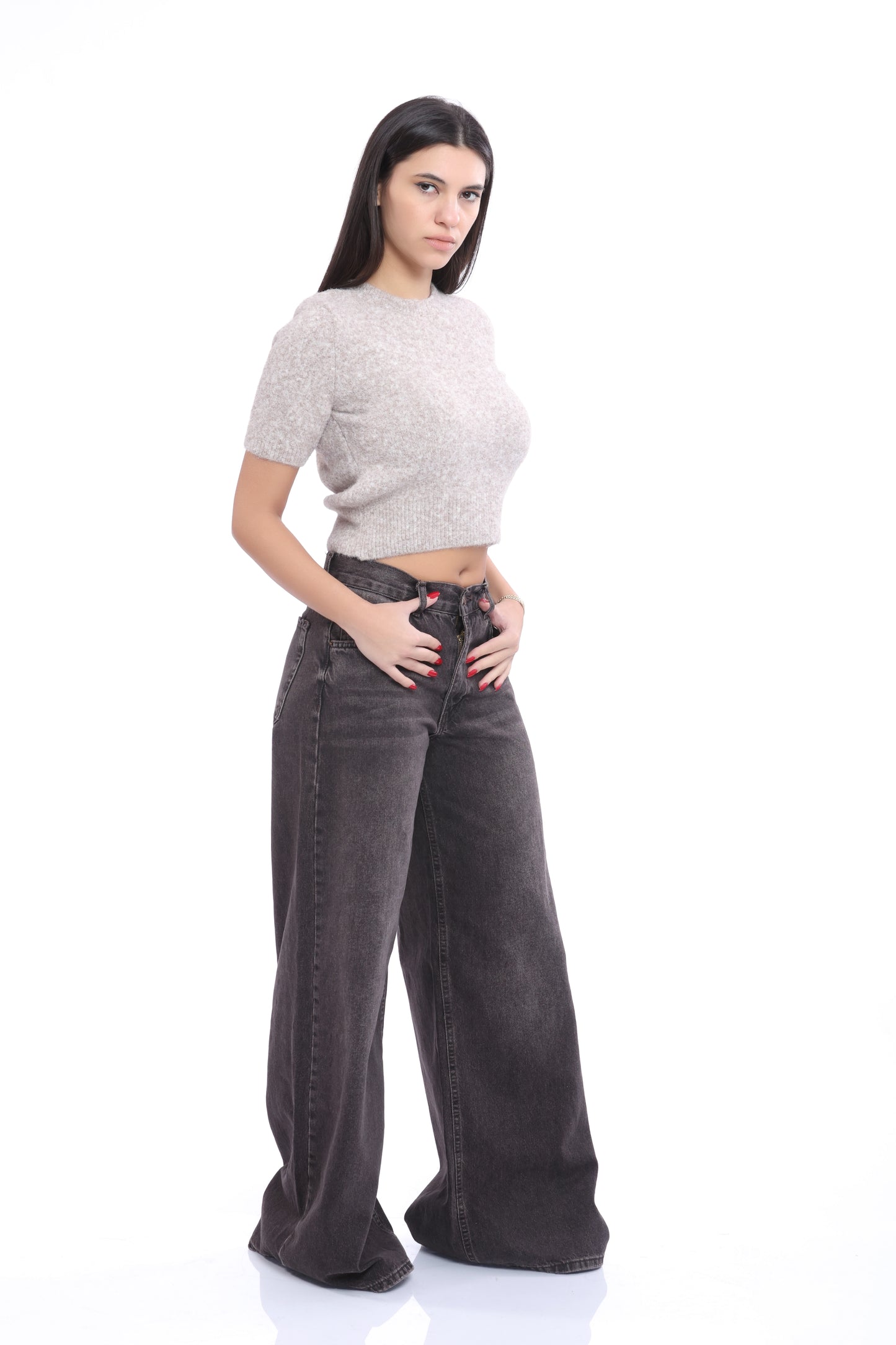 Espresso Wide-Leg Jeans